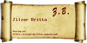 Zilzer Britta névjegykártya